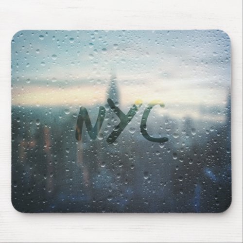 Rainy Day in NYC Photorealistic Digital Artwork Mouse Pad