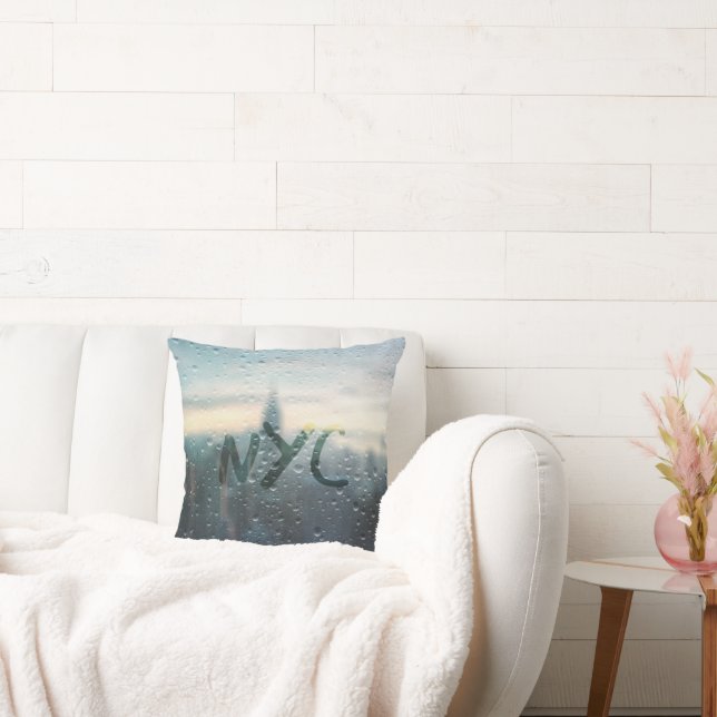 Rainy Day in NYC Shower Curtain Throw Pillow (Couch)