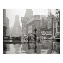Rainy Day in Times Square, 1943. Vintage Photo