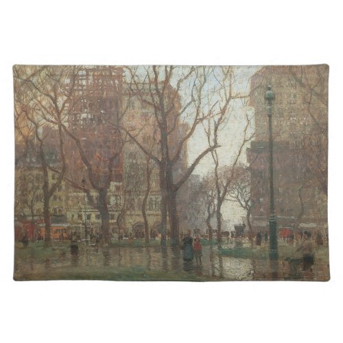 Rainy Day Madison Square New York Paul Cornoyer Cloth Placemat