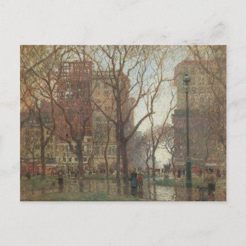 Rainy Day Madison Square New York Paul Cornoyer Postcard