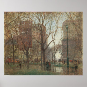 Rainy Day, Madison Square, New York, Paul Cornoyer Poster