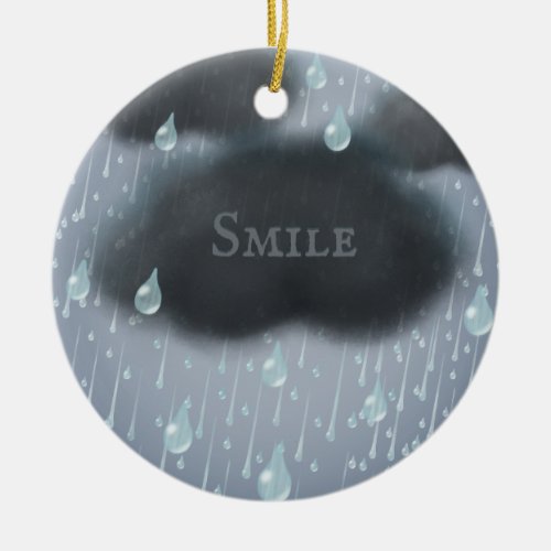 Rainy Day Message Friendship Weathers All Custom Ceramic Ornament