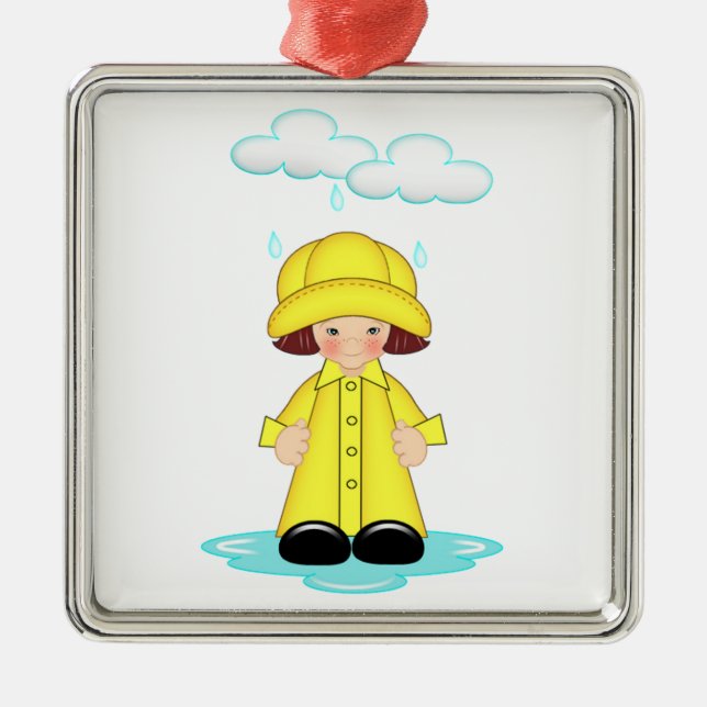 Rainy Day Metal Ornament (Front)