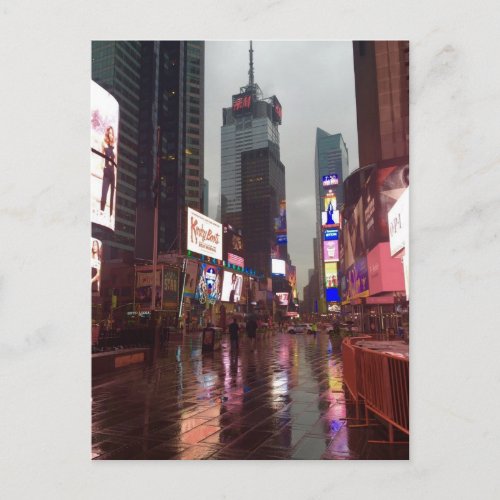 Rainy Day New York City Times Square NYC Postcard