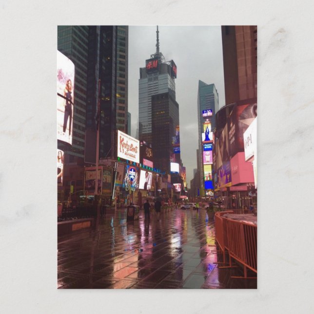 Rainy Day New York City Times Square NYC Postcard (Front)