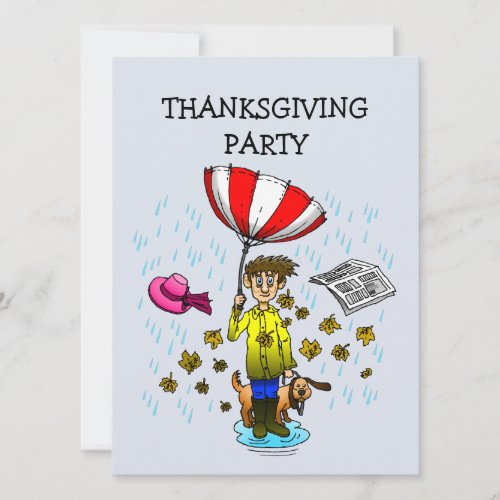 Rainy Day on a Thanksgiving Card