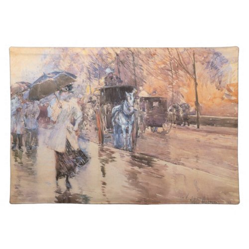Rainy Day on Fifth Avenue New York City Cloth Placemat