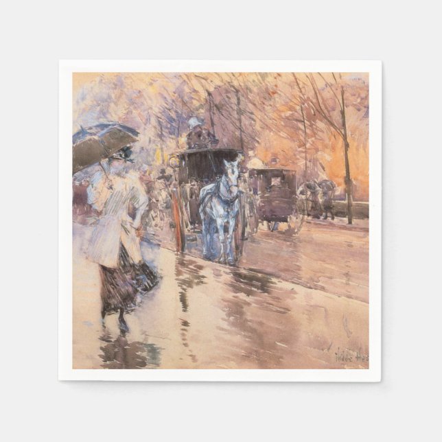 Rainy Day on Fifth Avenue (New York City) Napkins (Front)