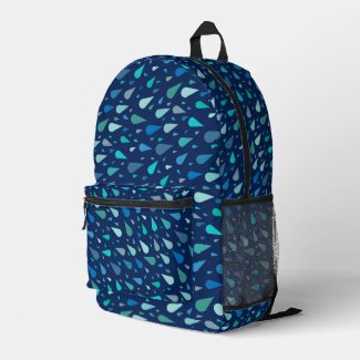 Rainy day pattern with blue raindrops