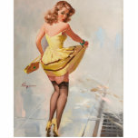 Rainy Day Pin-Up Girl Cutout<br><div class="desc">Great retro pin-up art by Beautiful pinup girl in a rainy day.</div>