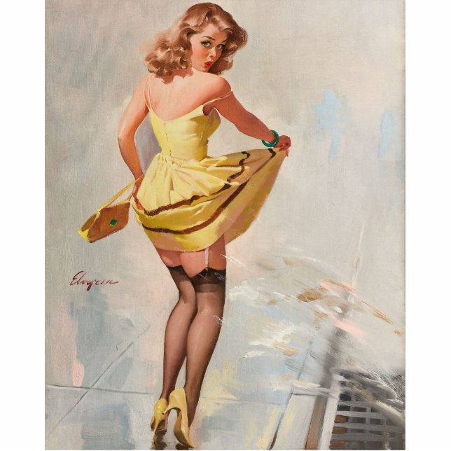 Rainy Day Pin-Up Girl Cutout (Front)