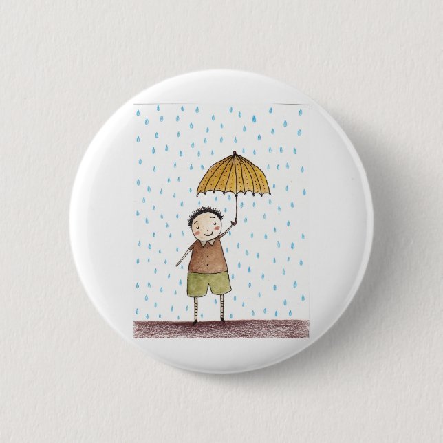 Rainy day pinback button (Front)