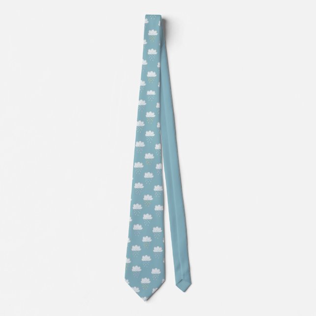 Rainy day, rain cloud neck tie (Front)