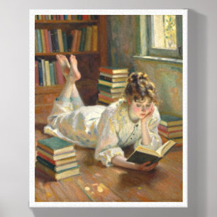 Rainy Day Reader – Whimsical Book Lover Home Decor Canvas Photo Tile