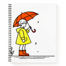 ☂️ Rainy Day Reflections | Cute Umbrella Girl Note