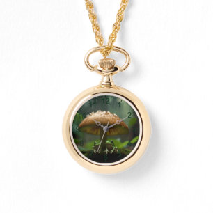 Rainy Day Refuge: Frogs Sheltering Under Mushroom Watch