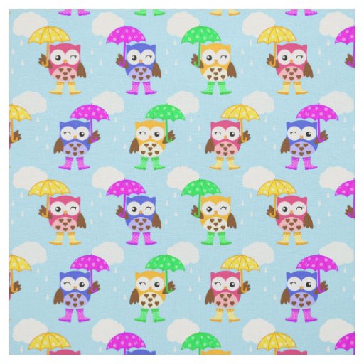 Rainy Day School Owl Fabric