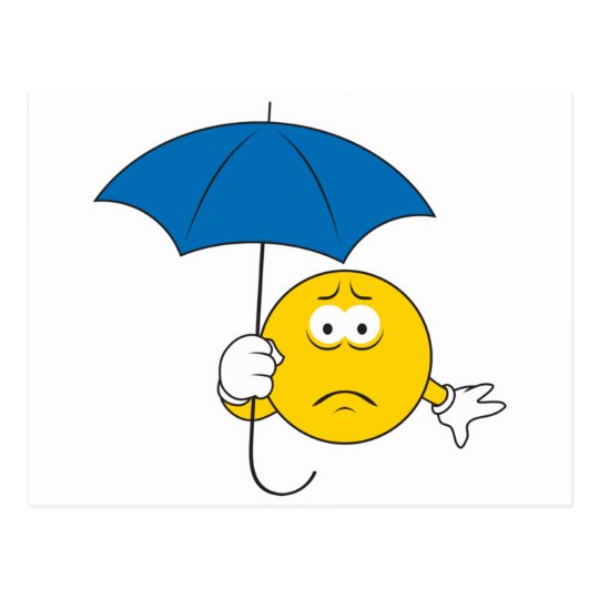 Rainy Day Smiley Face Postcard | Zazzle.com