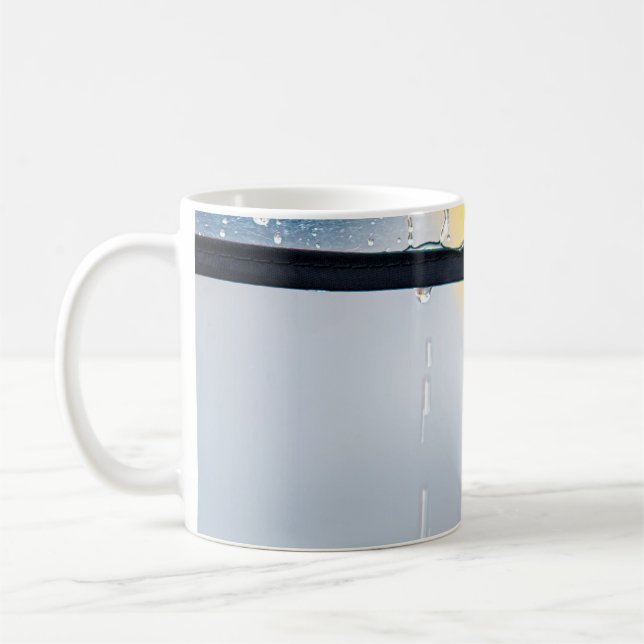 Rainy day umbrella walk rain coffee mug (Left)