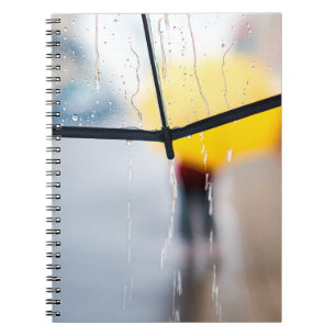 Rainy day umbrella walk rain notebook