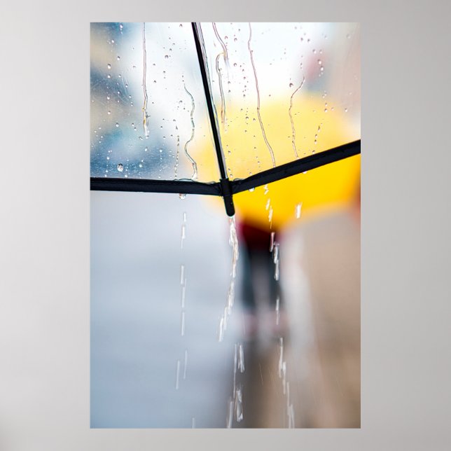 Rainy day umbrella walk rain poster (Front)