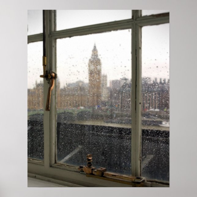 Rainy Day View on Big Ben - London Poster (Front)