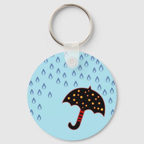 rainy day with umbrella keychain