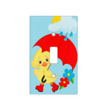 Rainy Day Yellow Duck Light Switch Cover