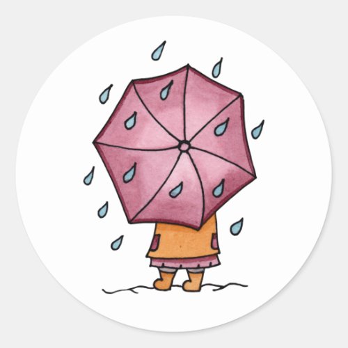 Rainy Days Classic Round Sticker