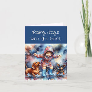 Rainy Days Dachshund (downloadable) Card