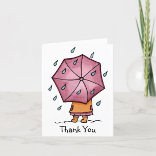 Rainy Days Letterpress Thank You Card