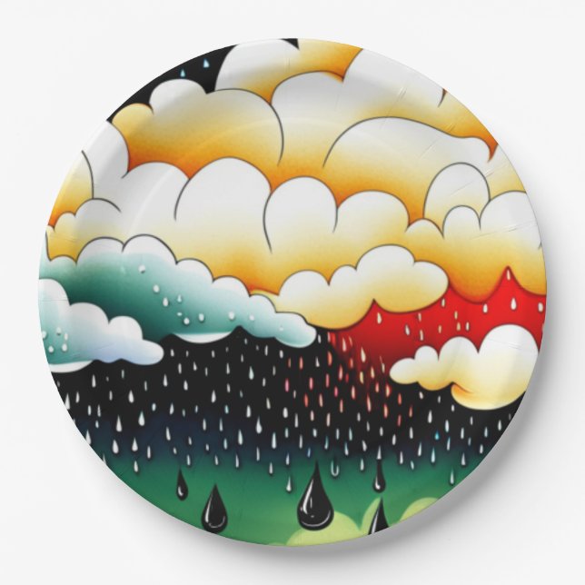 Rainy Days Paper Plates (Front)