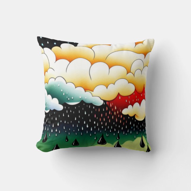 Rainy Days Throw Pillow (Front)