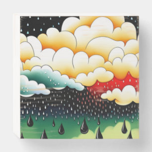 Rainy Days Wooden Box Sign