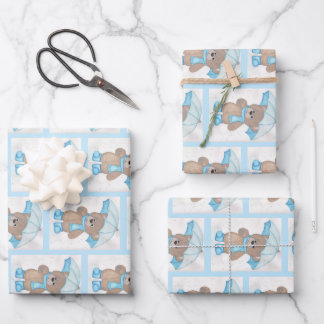 Rainy Daze Teddy Bear Wrapping Paper Sheets