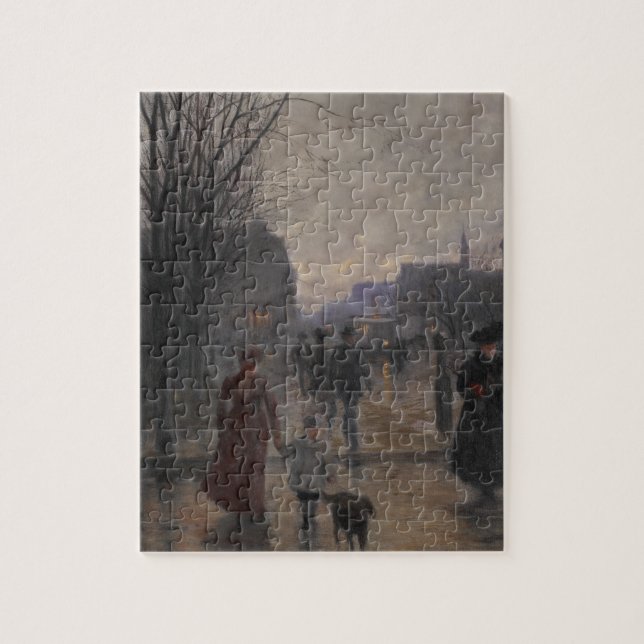 Rainy Evening on Hennepin Avenue, c.1902 Jigsaw Puzzle (Vertical)