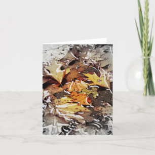 Rainy Fall Leaves Fadeout Notecard