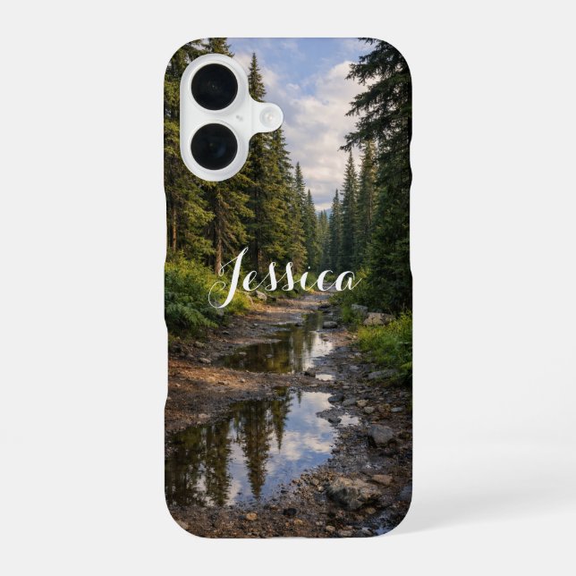 Rainy Forest Path Landscape Personalized  Iphone Case (Back)