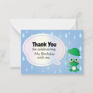 Rainy Frog Thank You Cards