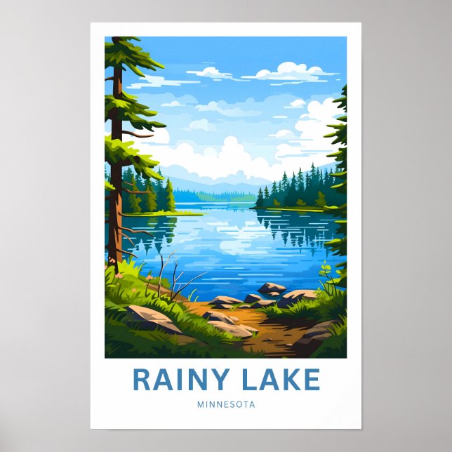 Rainy Lake Minnesota Travel Print (Front)