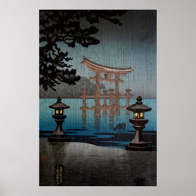 Rainy Miyajima by Tsuchiya Koitsu Poster (Front)