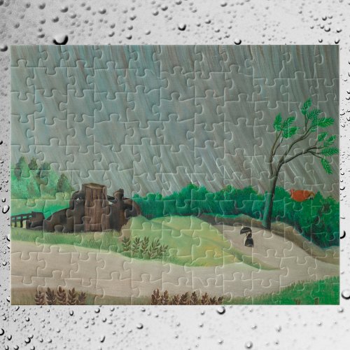 Rainy Morning Henri Rousseau Vintage Fine Art Jigsaw Puzzle