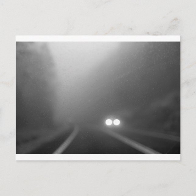 Rainy night - approaching headlights postcard (Front)