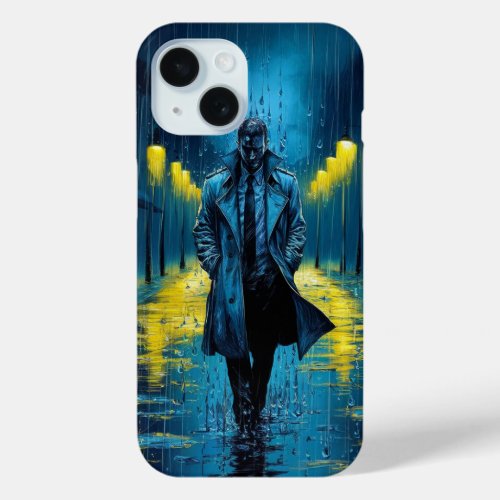 Rainy Night Stroll iPhone 15 Case