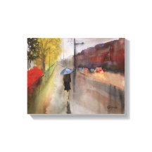 RAINY PARIS WATERCOLOR CANVAS PRINT
