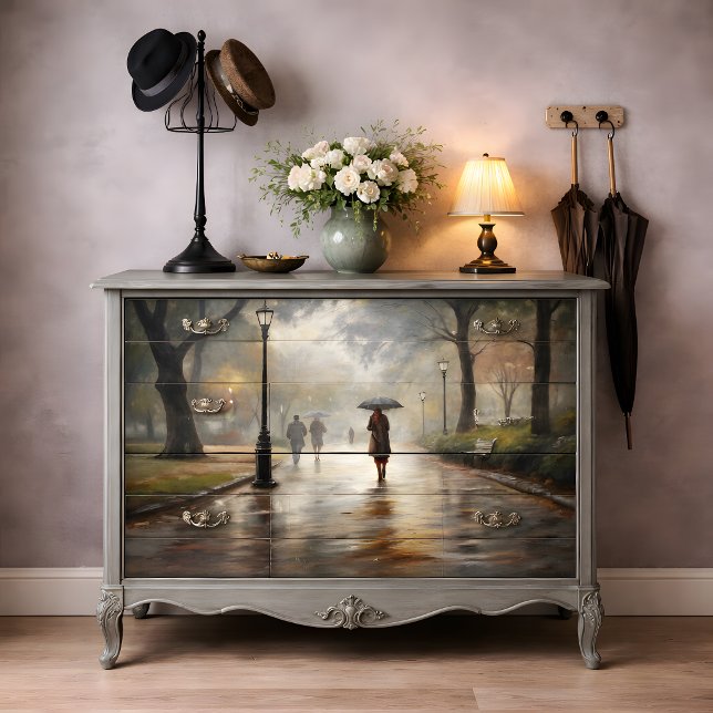 Rainy Park Stroll Decoupage Tissue Paper (Rainy Park Stroll Decoupage Tissue Paper)