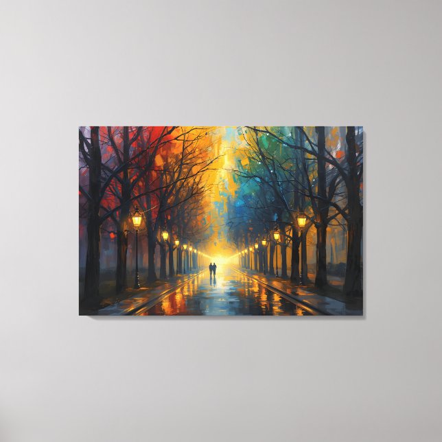 Rainy Park Walk Canvas Art | Home Wall Art    (Front)