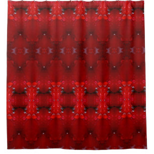 Rainy Red Dianthus Ikat Also Shower Curtain