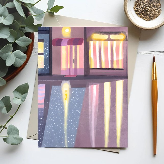 Rainy Reflections | Lofi Contemporary Watercolor Postcard (Creator Uploaded)